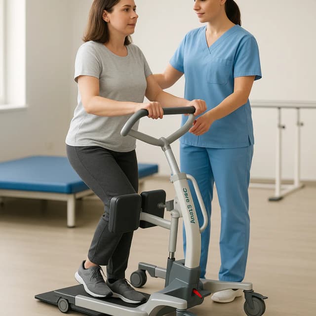 Sarah Steady with Walking Board for standing aid by MOB-EASE Rehab