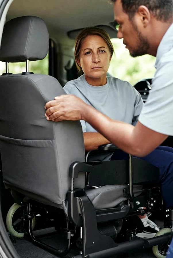 Assisted Car Swivel Seat for transfers by MOB-EASE Rehab